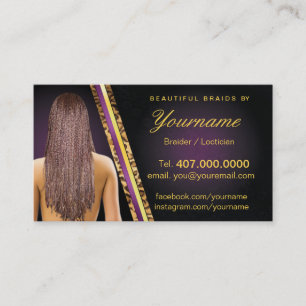 Loctician Haar-Flechtmaschinen-Salon-Zöpfe Visitenkarte