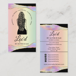 Loctitian & Loc Stylist Beauty Salon Rainbow Holo  Visitenkarte
