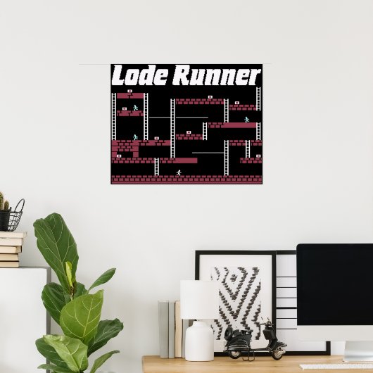 Lode Runner Video Game Retrothema Poster (Heimbüro)
