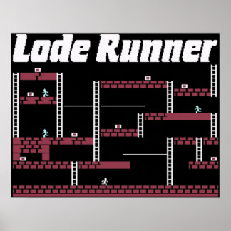 Lode Runner Video Game Retrothema Poster