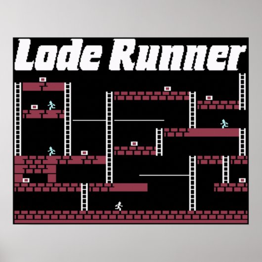 Lode Runner Video Game Retrothema Poster (Vorne)