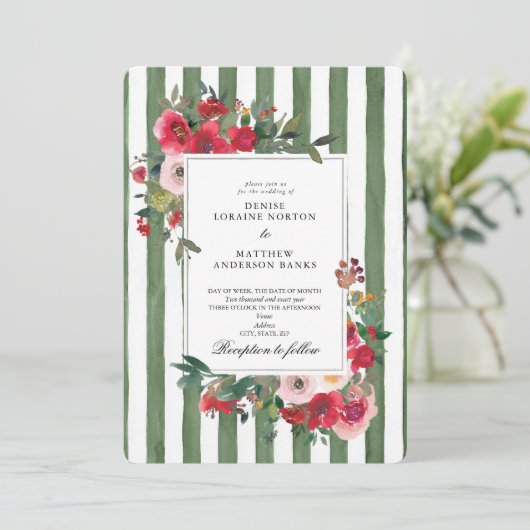 Loden Frost Green Wedding Einladung (Stehend Vorderseite)
