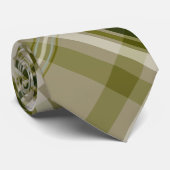 Loden grün und beige kariert krawatte (Gerollt)