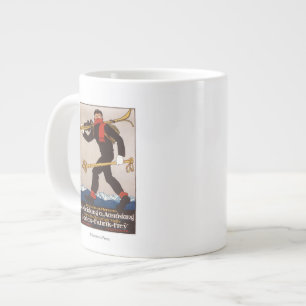 Loden Ski Kleider Skifahren Werbeplakat Jumbo-Tasse