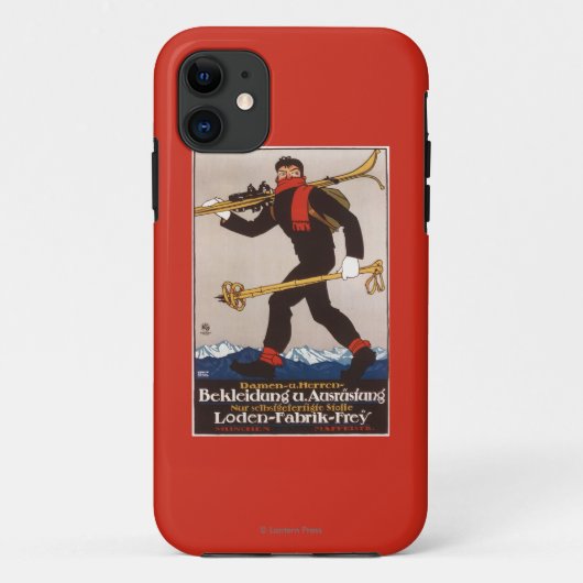 Loden Ski kleidet Skifahren-Anzeige-Plakat Case-Mate iPhone Hülle (Rückseite)