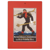 Loden Ski kleidet Skifahren-Anzeige-Plakat Klemmbrett (Rückseite)