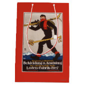 Loden Ski kleidet Skifahren-Anzeige-Plakat Mittlere Geschenktüte (Rückseite)