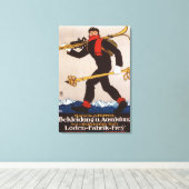 Loden Ski Kleidung Skiwerbung Poster Leinwanddruck (Insitu (Holzboden))