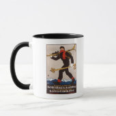 Loden Ski Kleidung Skiwerbung Poster Tasse (Links)