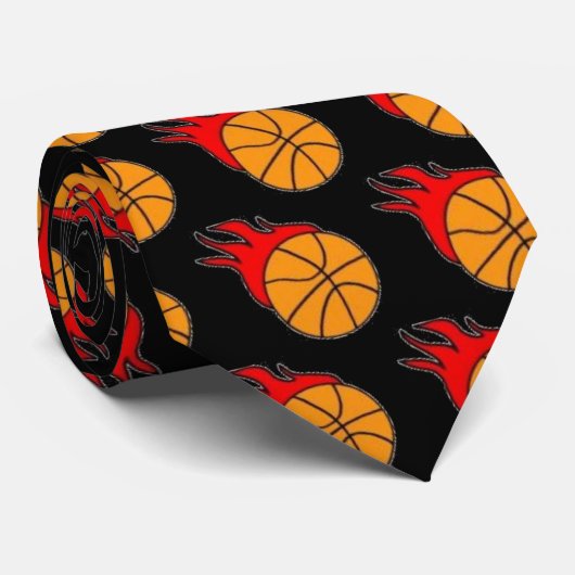 lodernde Basketball-Krawatte Krawatte (Gerollt)