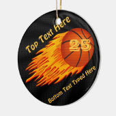 Lodernde Basketball-Verzierung IHRE ZAHL und NAME Keramik Ornament (Links)