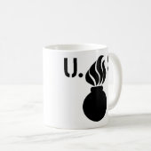 "Lodernde Bomben-" Logo-Kaffee-Tasse US Kaffeetasse (VorderseiteRechts)
