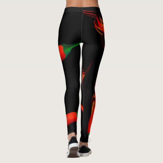 Lodernde Chili-Paprikaschoten Leggings (Rückseite)