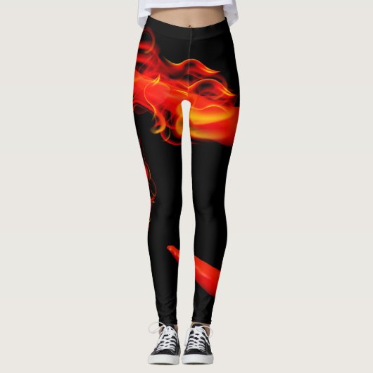 Lodernde Chili-Paprikaschoten Leggings (Vorderseite)