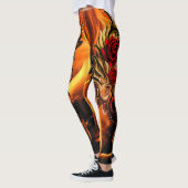 lodernde Drache-Rosen des Goldes Leggings (Links)