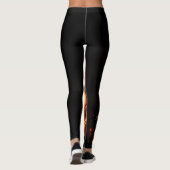 Lodernde Flammen auf Schwarz Leggings (Rückseite)