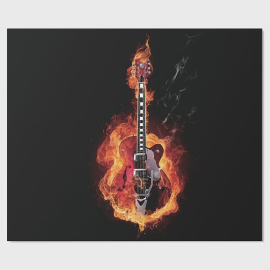 Lodernde Gitarre Geschenkpapier (Flach)