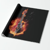 Lodernde Gitarre Geschenkpapier (Ungerollt)