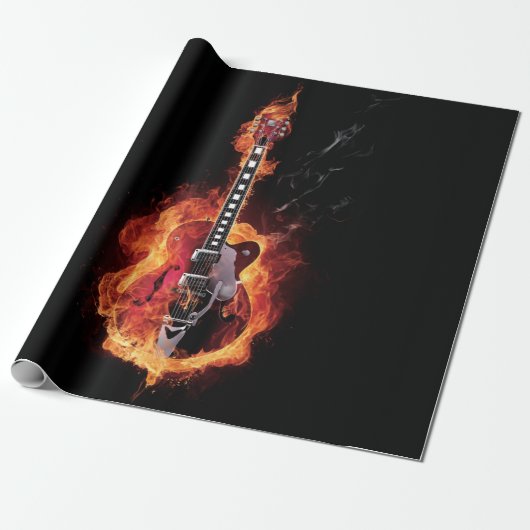 Lodernde Gitarre Geschenkpapier (Ungerollt)