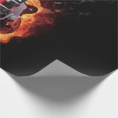 Lodernde Gitarre Geschenkpapier (Ecke)