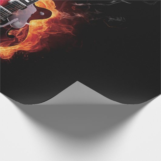 Lodernde Gitarre Geschenkpapier (Ecke)