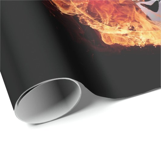 Lodernde Gitarre Geschenkpapier (Rolleneckpunkt)