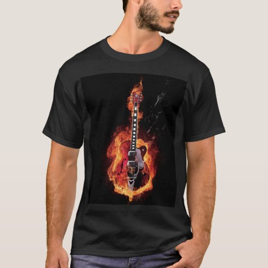 Lodernde Gitarre T-Shirt (Vorderseite)