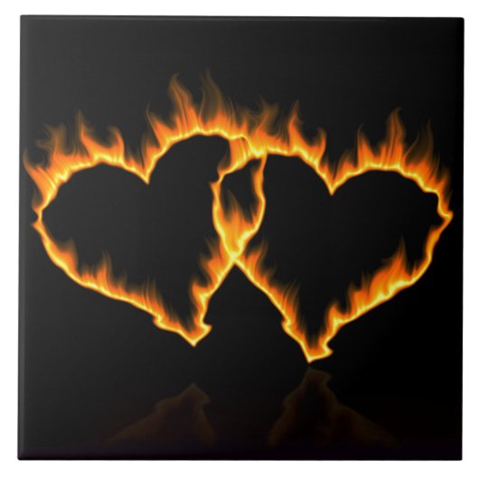 Lodernde Herzen Fliese (Vorderseite)
