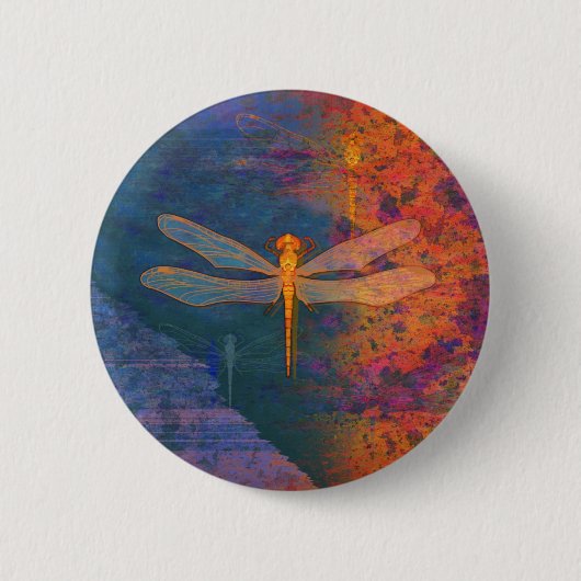 Lodernde Libelle Button (Vorderseite)