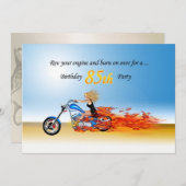 lodernde Motorrad-Party Einladung des 85. (Vorne/Hinten)
