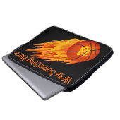 Lodernde personalisierte Basketball-Laptop-Hülse Laptopschutzhülle (Vorne Knopf)