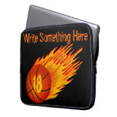 Lodernde personalisierte Basketball-Laptop-Hülse Laptopschutzhülle (Vorderseite Links)
