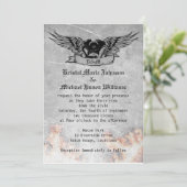 Lodernde Radfahrer-Hochzeit Einladung (Stehend Vorderseite)