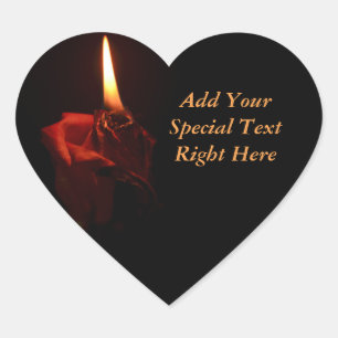 Lodernde Rose Herz-Aufkleber