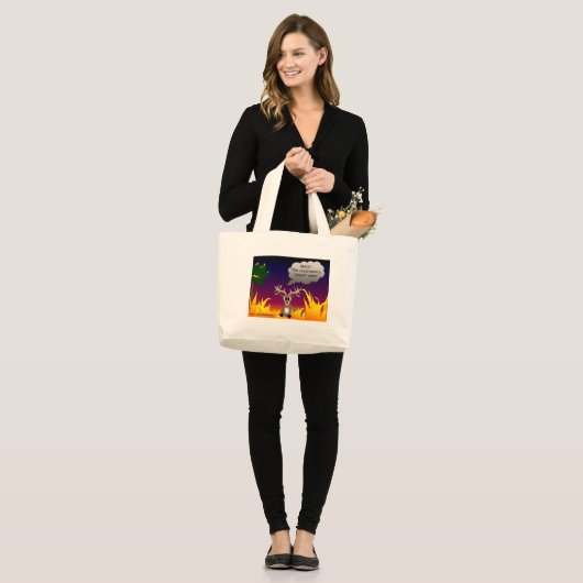 Lodernde Rotwild-Tasche Jumbo Stoffbeutel (Vorderseite (Model))
