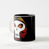 Lodernde Schädel-Tasse Zweifarbige Tasse (Vorderseite Links)