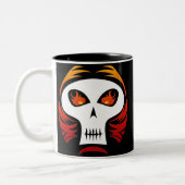 Lodernde Schädel-Tasse Zweifarbige Tasse (Links)