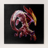 Lodernde Scharlachrote-Drache-Fantasie-Reich-Kühn- Puzzle (Horizontal)