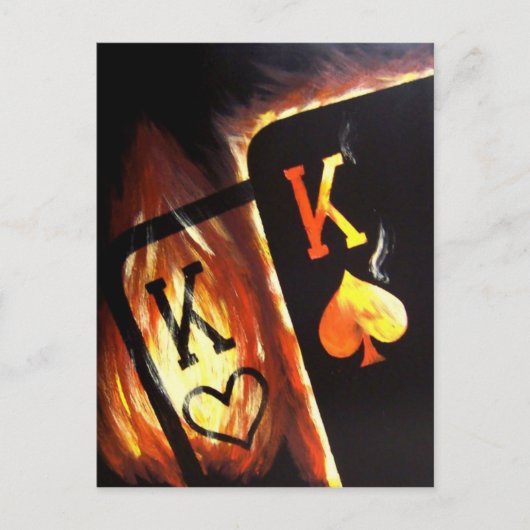 Lodernde Taschen-Könige Postcard Poker Print Postkarte (Vorderseite)