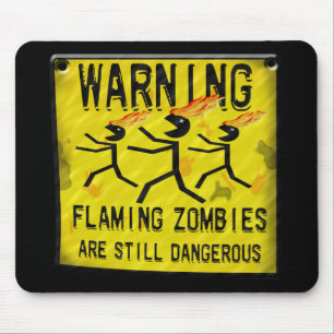 Lodernde Zombies, die Mousepad warnen