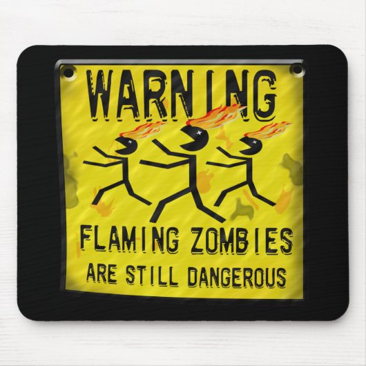 Lodernde Zombies, die Mousepad warnen (Vorne)