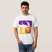 Lodernder Basketball lila und Gold T-Shirt (Vorne ganz)
