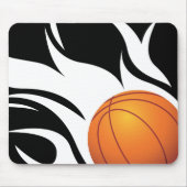 Lodernder Basketball Schwarzweiss Mousepad (Vorne)