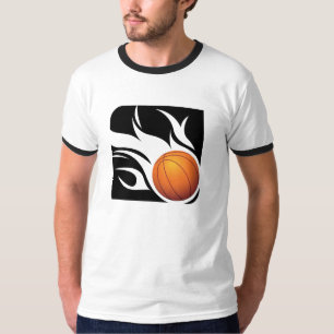 Lodernder Basketball Schwarzweiss T-Shirt