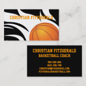 Lodernder Basketball Schwarzweiss Visitenkarte (Vorne/Hinten)