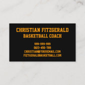 Lodernder Basketball Schwarzweiss Visitenkarte (Rückseite)