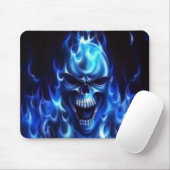 Lodernder blauer Schädel Mousepad (Mit Mouse)