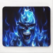 Lodernder blauer Schädel Mousepad (Vorne)