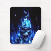 Lodernder blauer Schädel Mousepad (Mit Mouse)
