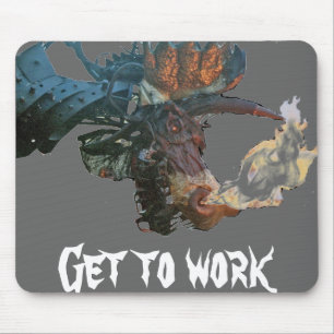 lodernder Drache, erhalten zu arbeiten Mousepad